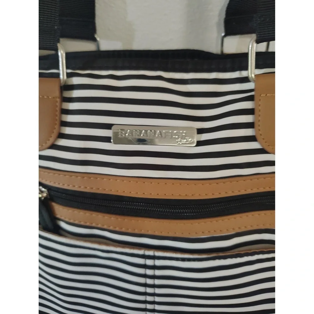 Bananafish Studio Diaper Bag Tote Black‎ White Striped Travel Baby Bag